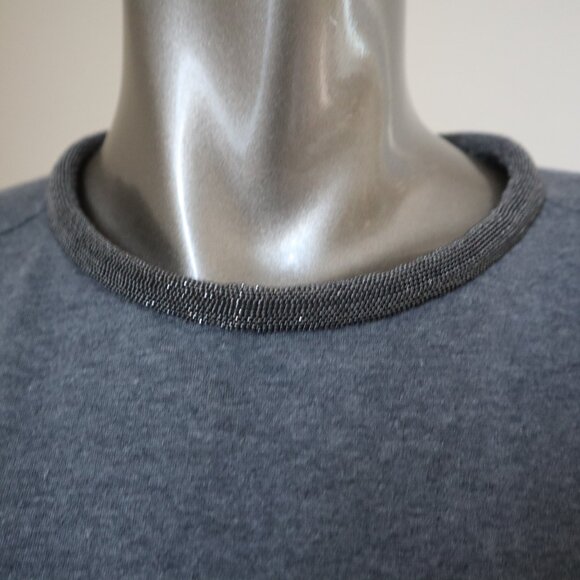 Brunello Cucinelli Monili Sweatshirt Gray Drop Shoulders Relax Cotton Size XXL - Picture 3 of 9